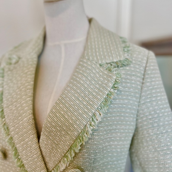 NWT HOUSE OF HARLOW 1960 Pistachio Tweed Blazer - Picture 7 of 12